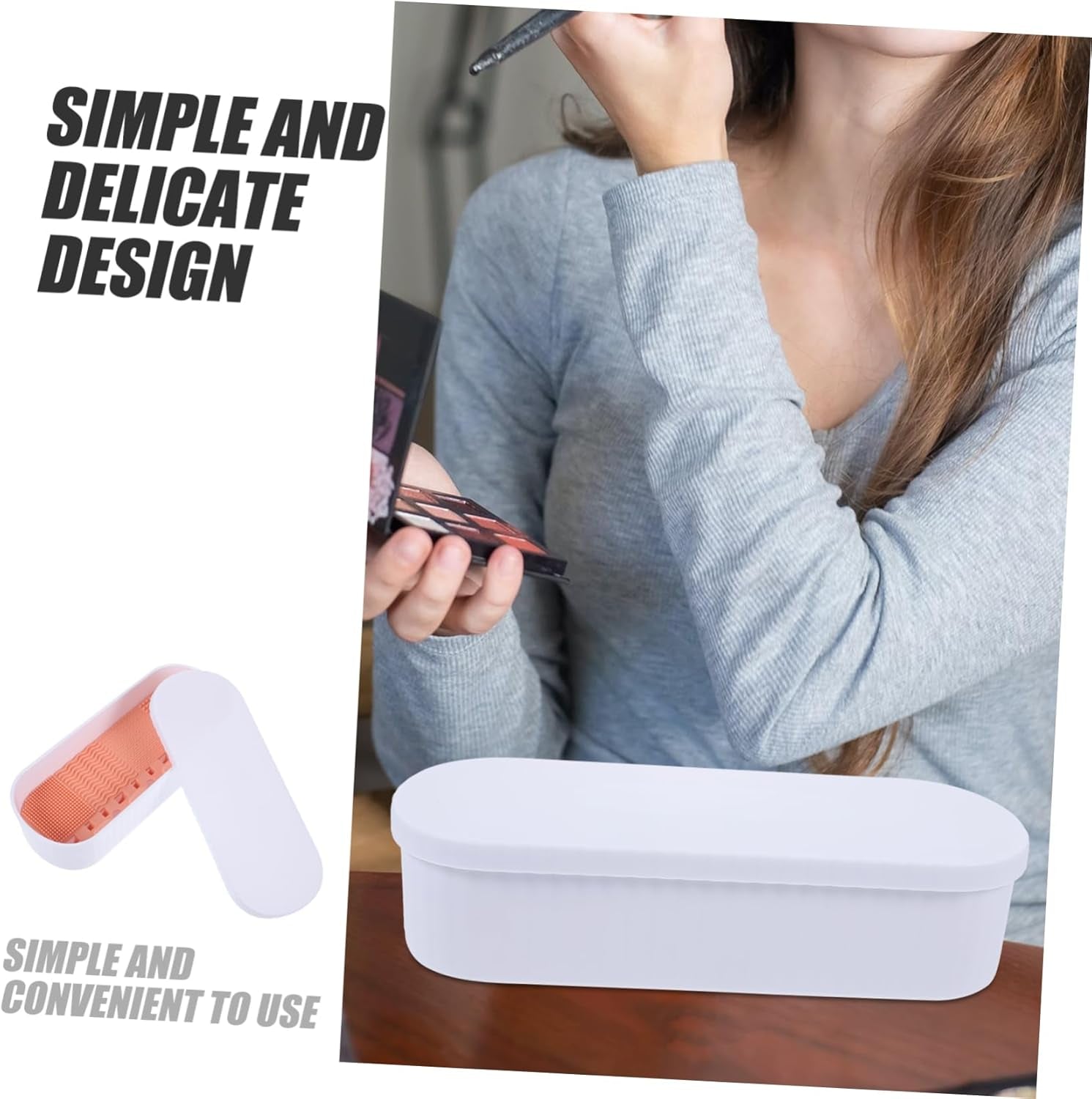 Makeup Brush Cleaner Storage Box Electric Makeup Brush Cleaner for Women Portable Cleaning Box